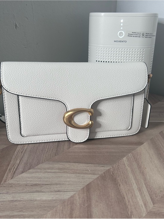 Coach Handbags - Coach White Pebbled Leather Crossbody with Gold C-Hardware